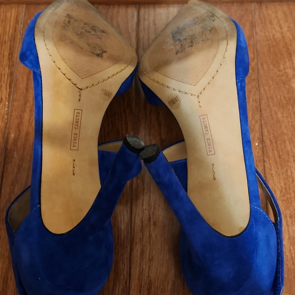 Vince Camuto Royal Blue Suede Heels - Picture 5 of 11